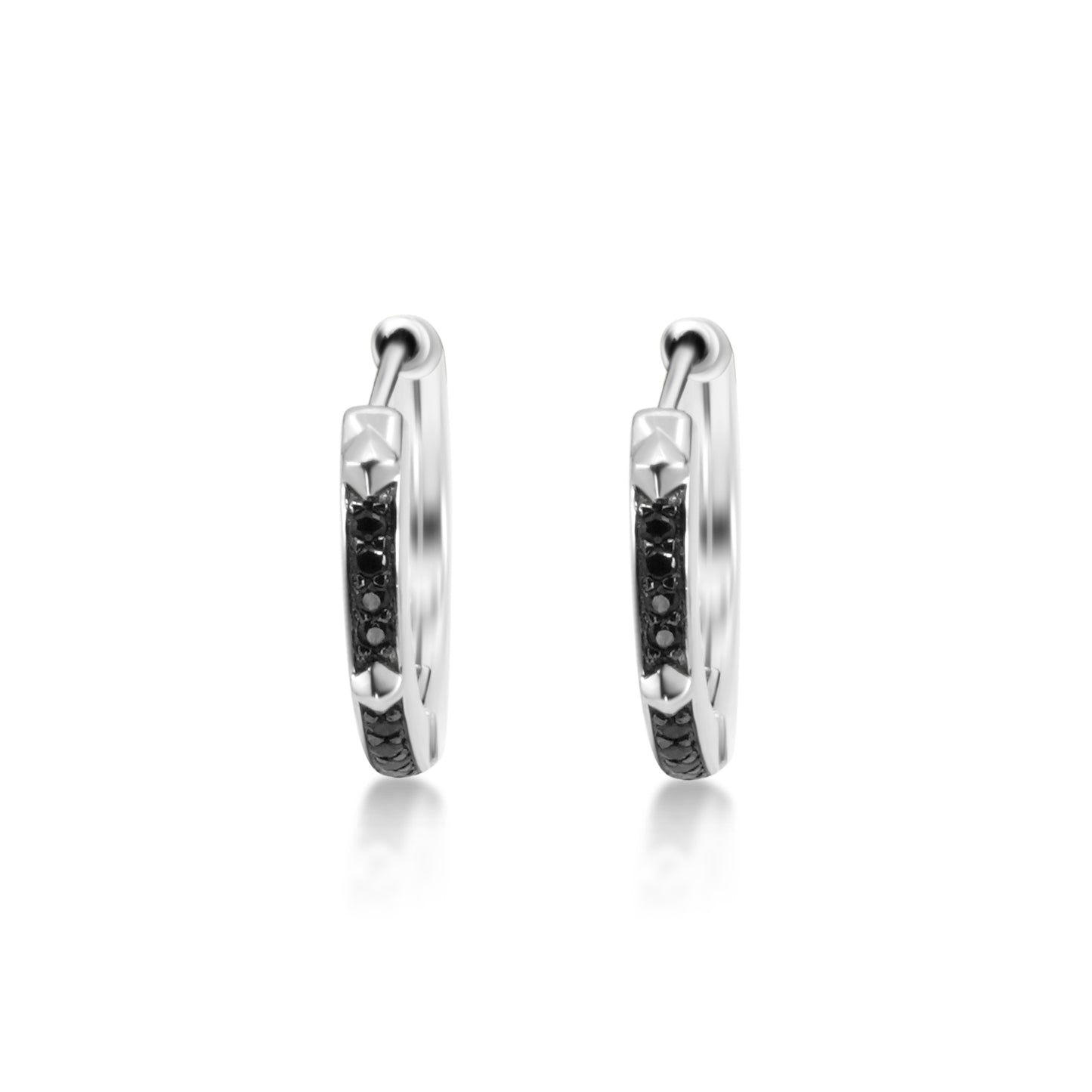 Black Spinel Silver Earrings