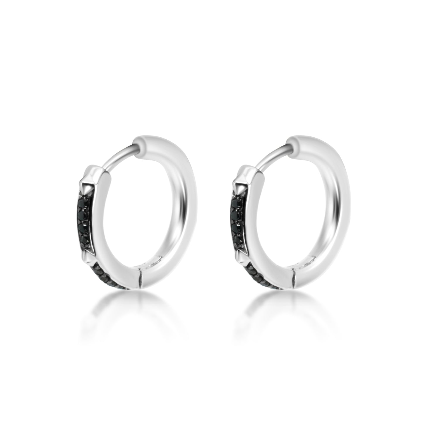 Black Spinel Silver Earrings
