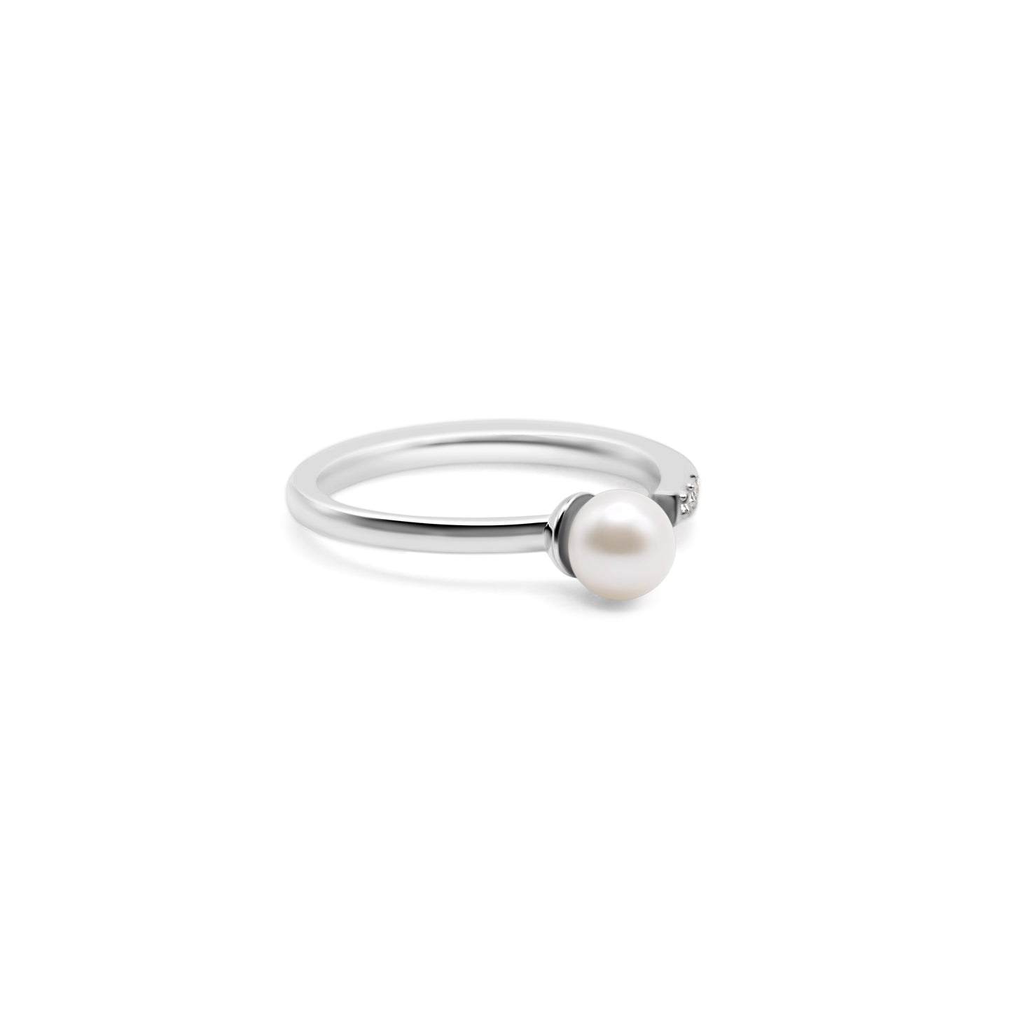 Pearl Mirage Open Shank Diamond Ring