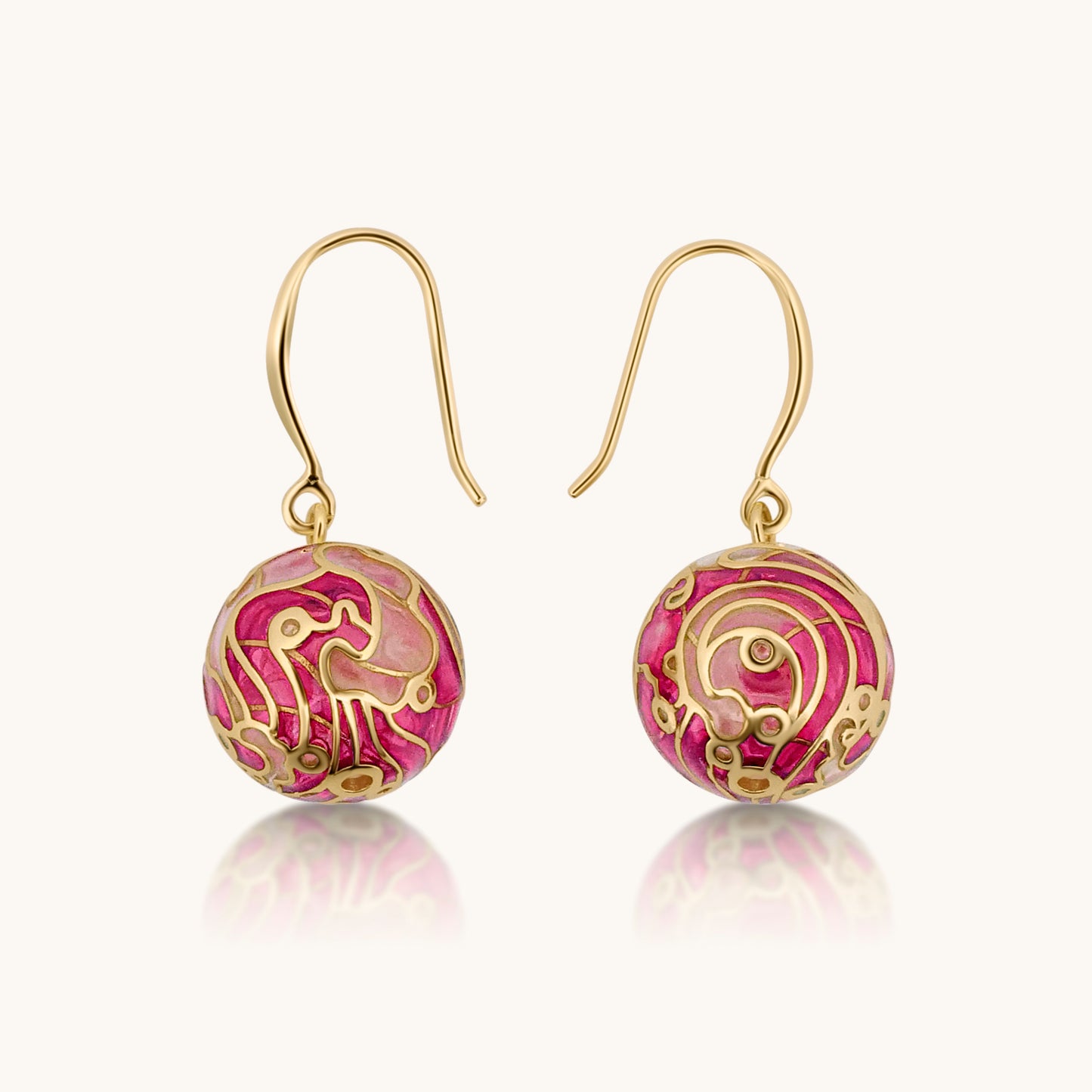 Plique-à-Jour Blue Earth Dangling Earrings